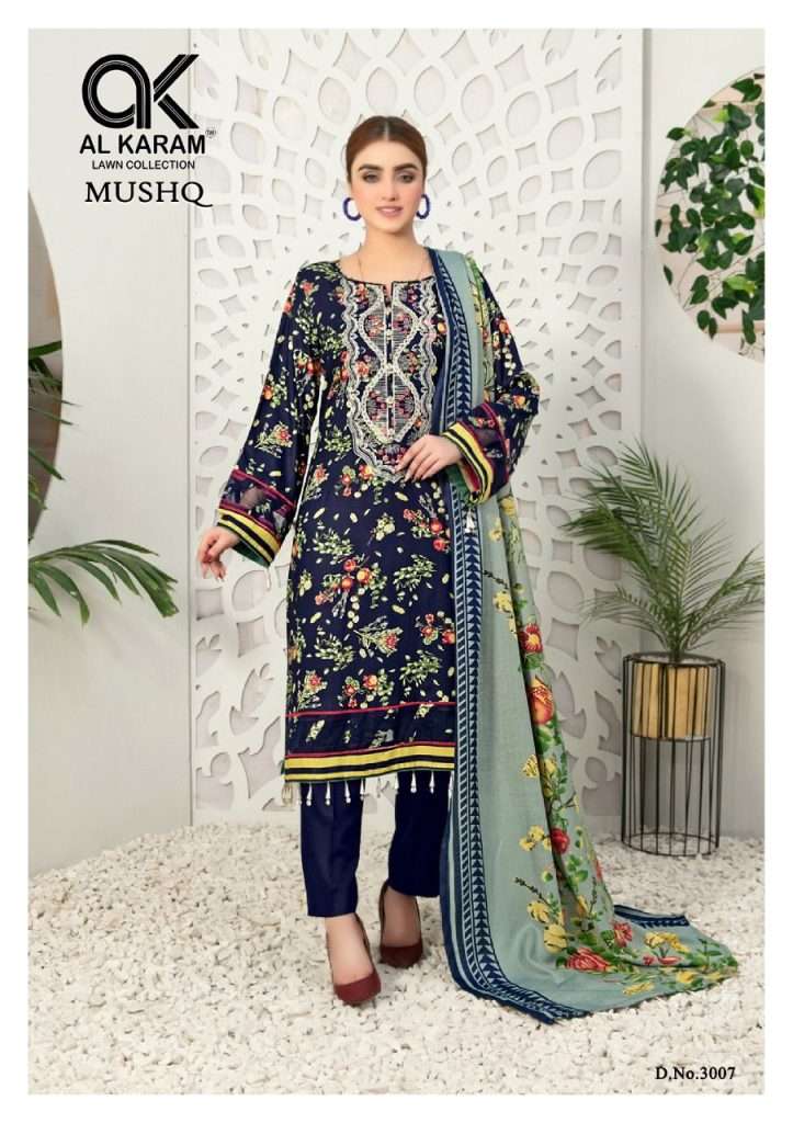 Al Karam Mushq Vol Self Embroidery Pakistani Suit Collection On Wholesale