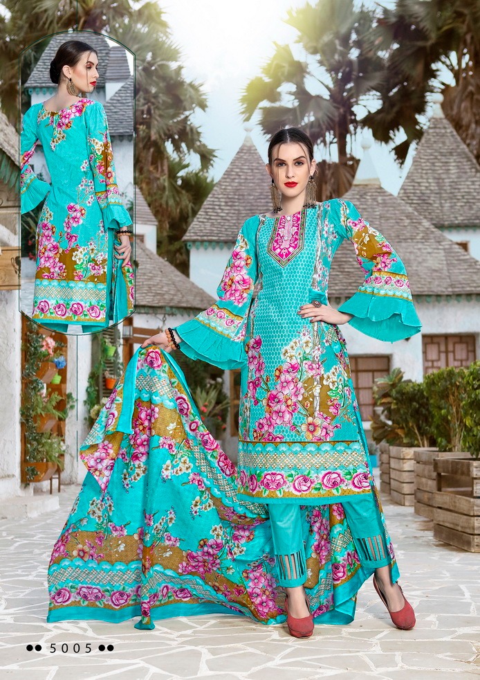 Nazz Karachi Cotton 5 Cotton Dress Materials Catalogue