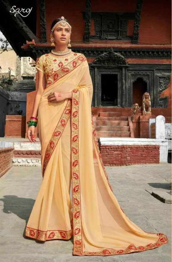 Silk Party Wear , Wedding Wear Shiny Designer Work Saree Shopping at Rs  3710 in Mumbai