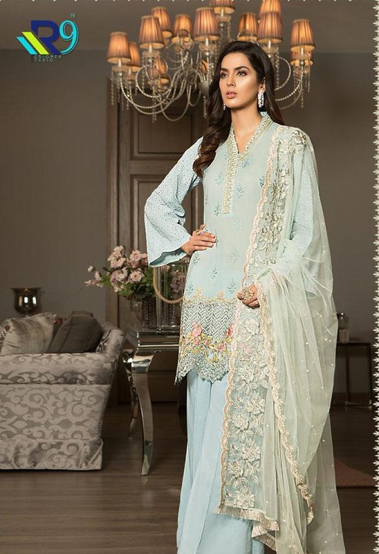 Sanobar By R9 Designer Georgette Pakistani Suits Collection