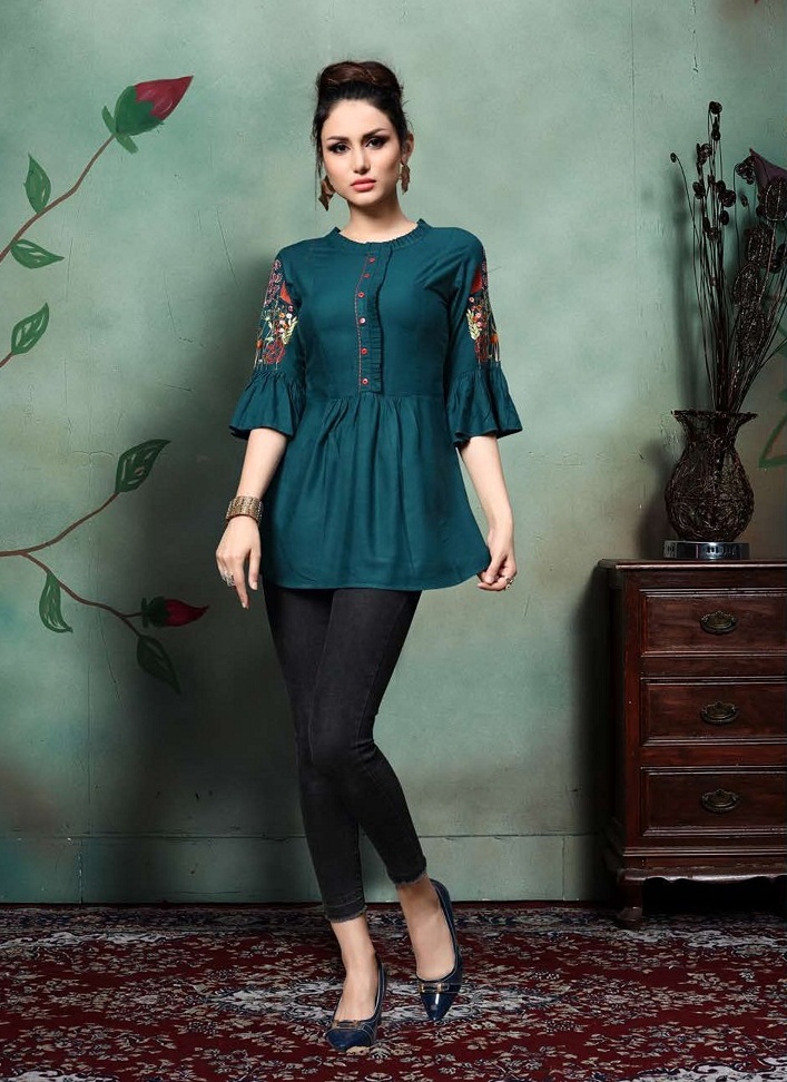 Fc Micro Suhanaa Collection Of Self Embroidered Fancy Top