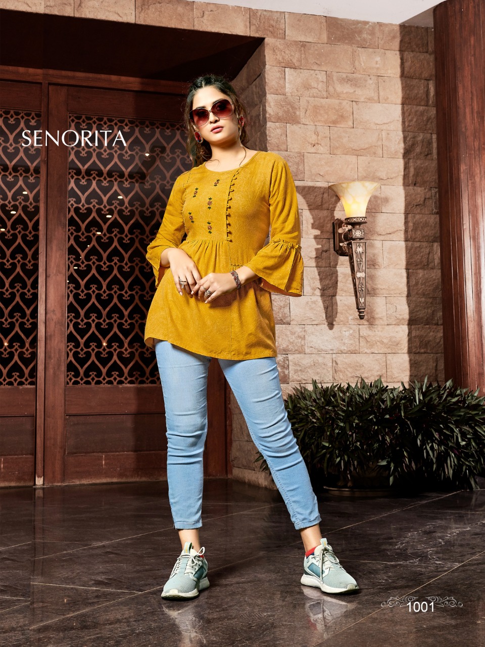 Fc Senorita Collection Of Rayon Handwork With Print Top