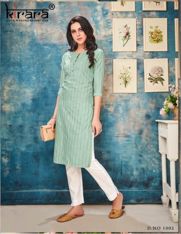 Kirara Presents Classic Collection Of Handloom Cotton Line Printed Casual Kurtis