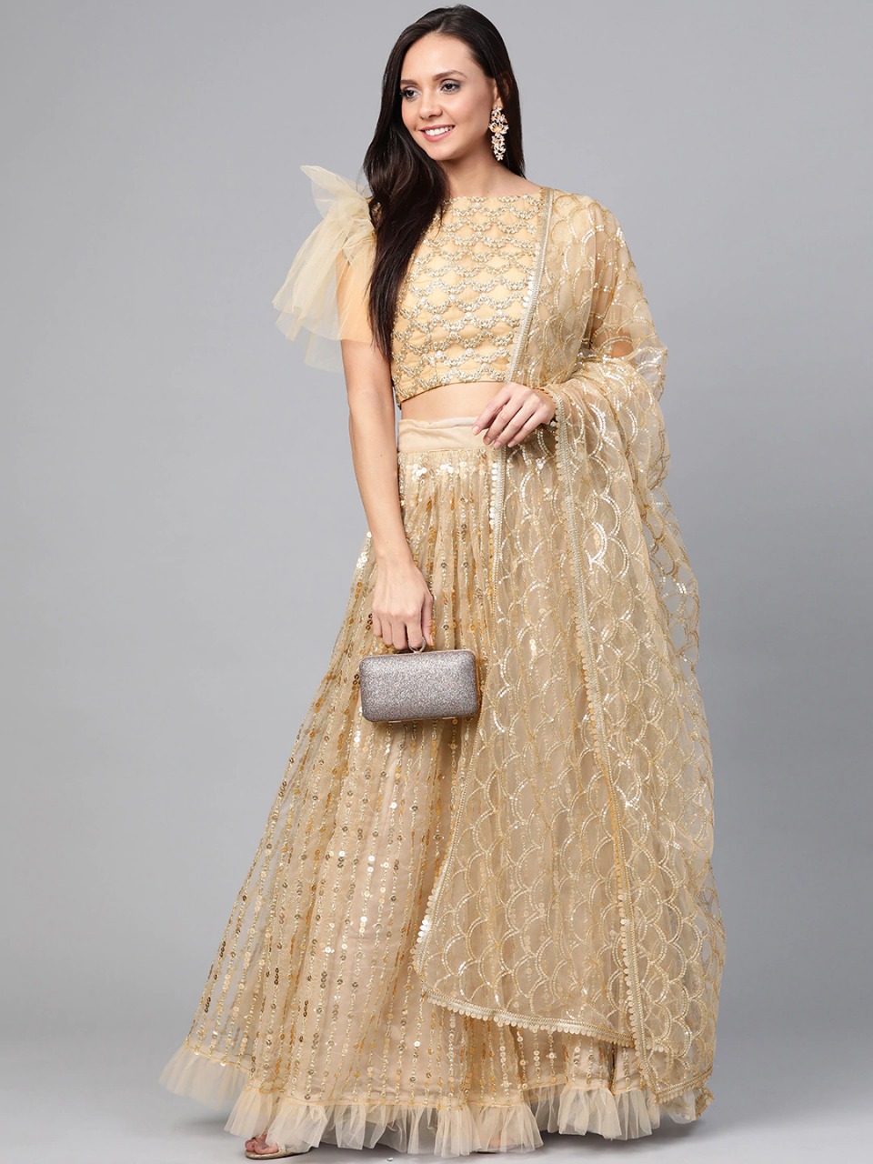 Cream Colour Dress With Wine Velvet Shawl – Aman Sandhu Boutique