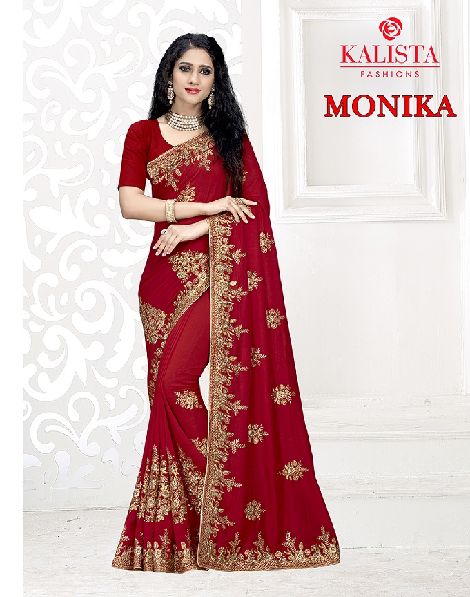 Kalista Presents Monika Heavy Vichitra Silk Designer Saree Collection