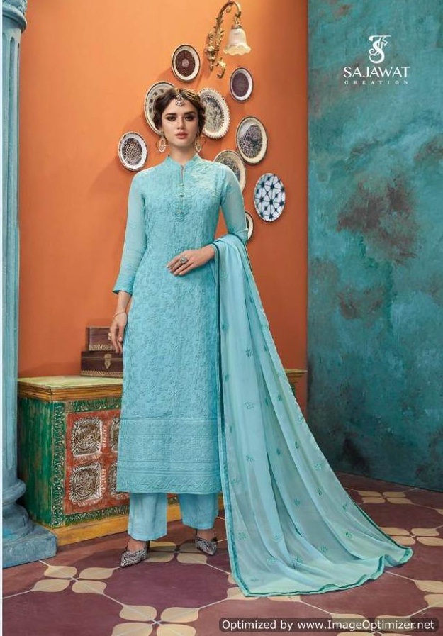 Sajawat Presents Lakhnavi 5 Festive Wear Ready Made Dress Material Collection