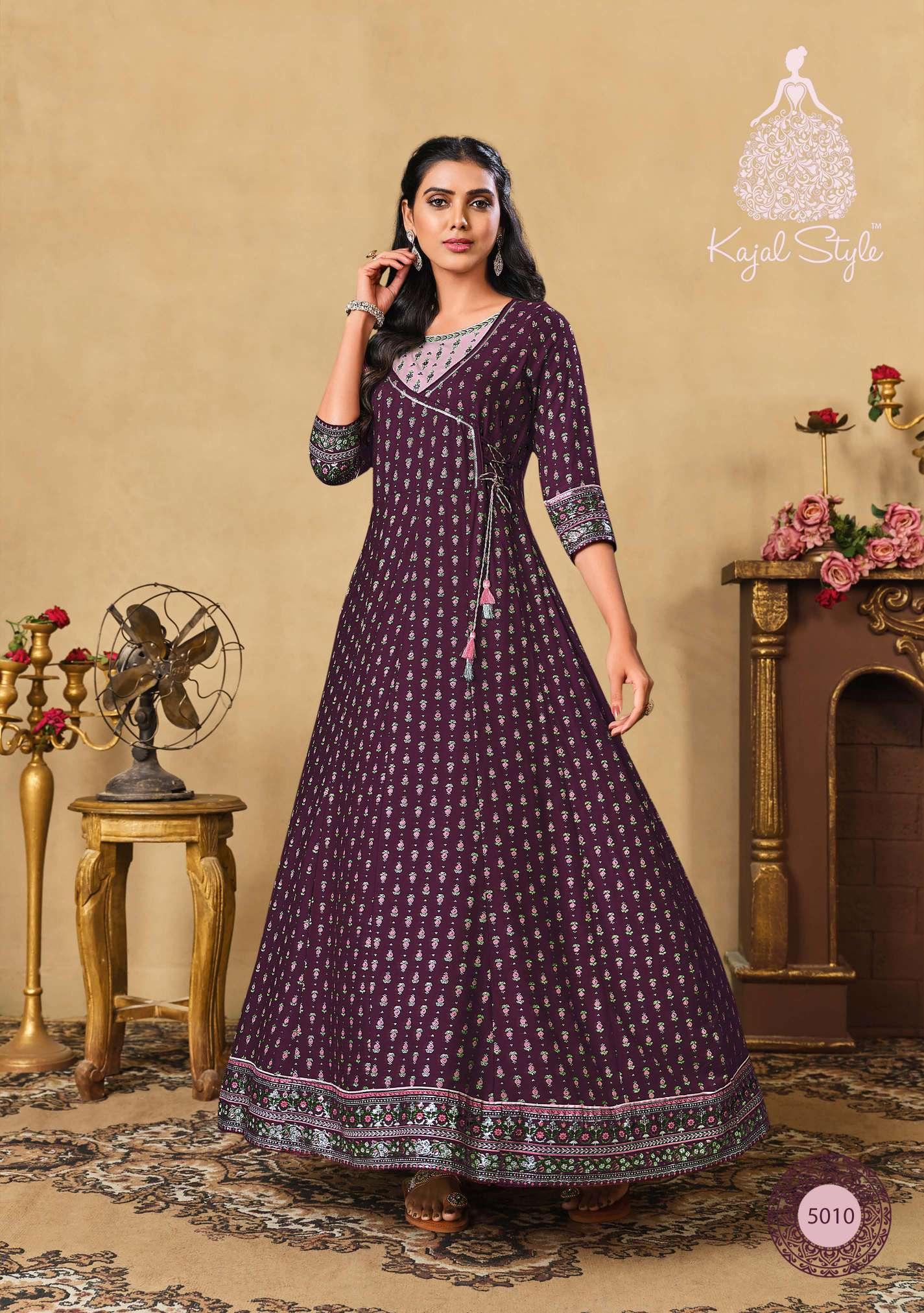 Kajal Style Fashion Colorbar  Vol 5 Fancy Wear Embroidery Work Ladies Gown  Kurti Catalog