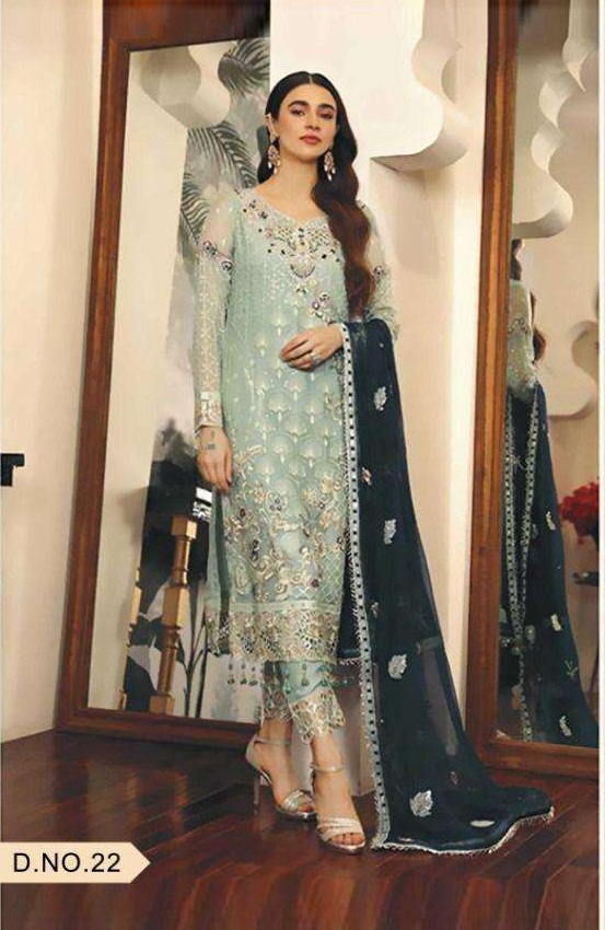 Gul Bahar Adeel Vol1 Butterfly Net With Embroidery Work Pakistani Suits Catalaog