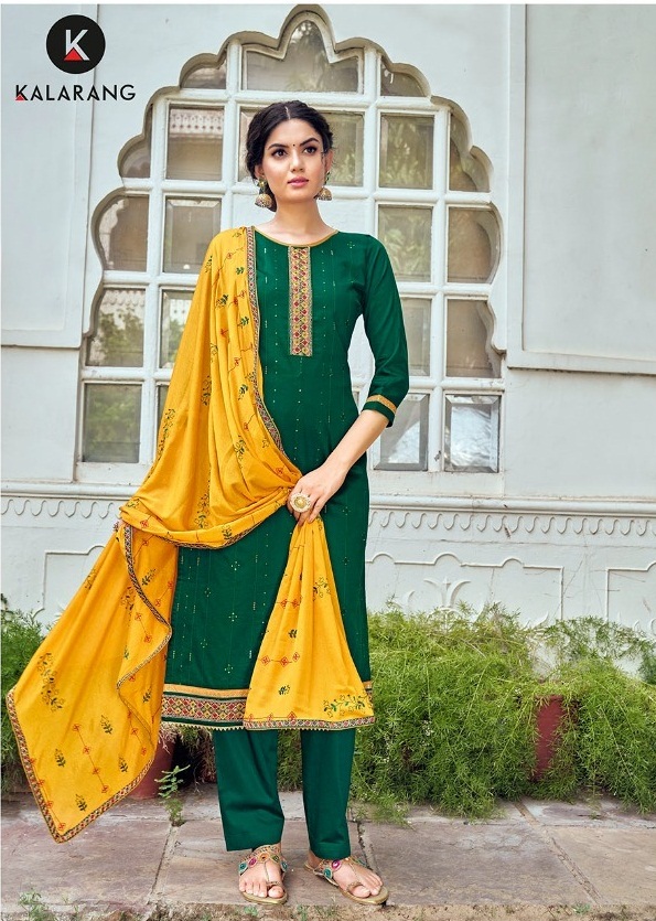 Kalarang Tanisha Designer Silk Embroidery  Designer Dress Material Catalog