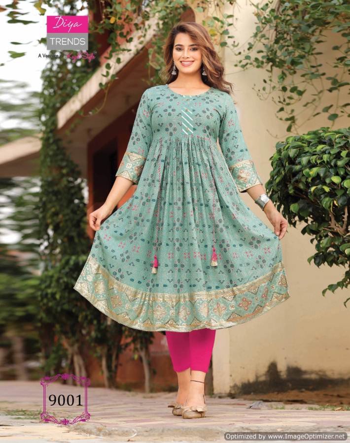 Latest Women's Trend Embroidery Work Cotton Kurti with Leggings