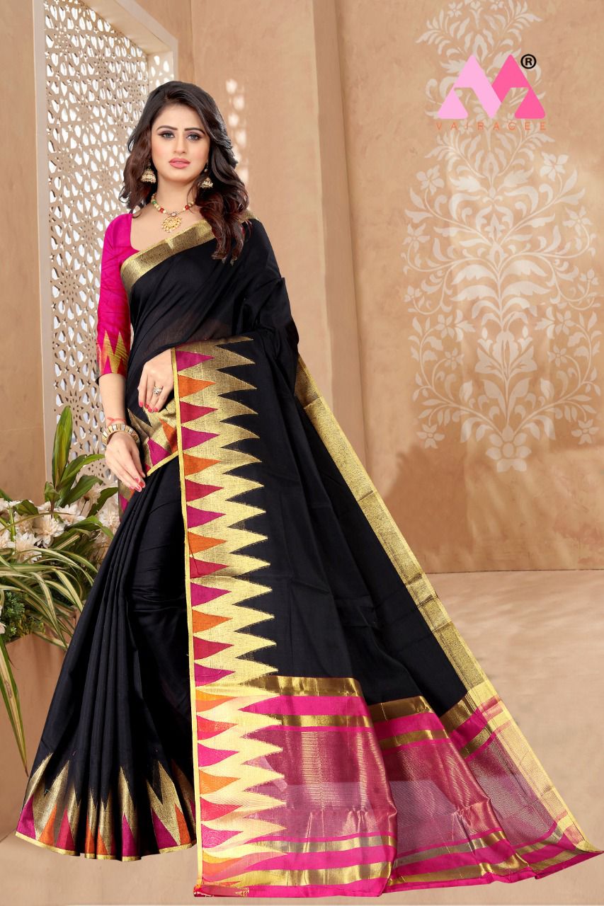 Vivera Temple Casual Wear Cotton Saree Catalog