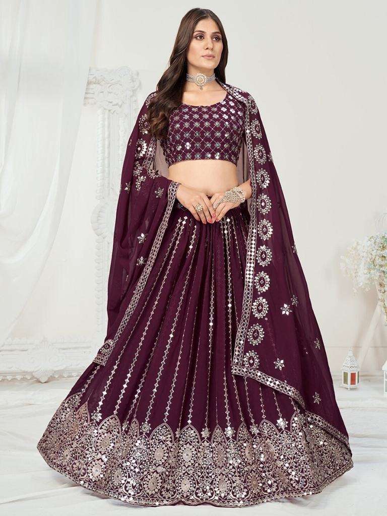 Purple Full Embroidered Work Bridal Lehenga #Lehenga #purple #embroidery # bridal #indiandesignerw… | Indian wedding dress, Indian bridesmaid dresses, Bridal  lehenga