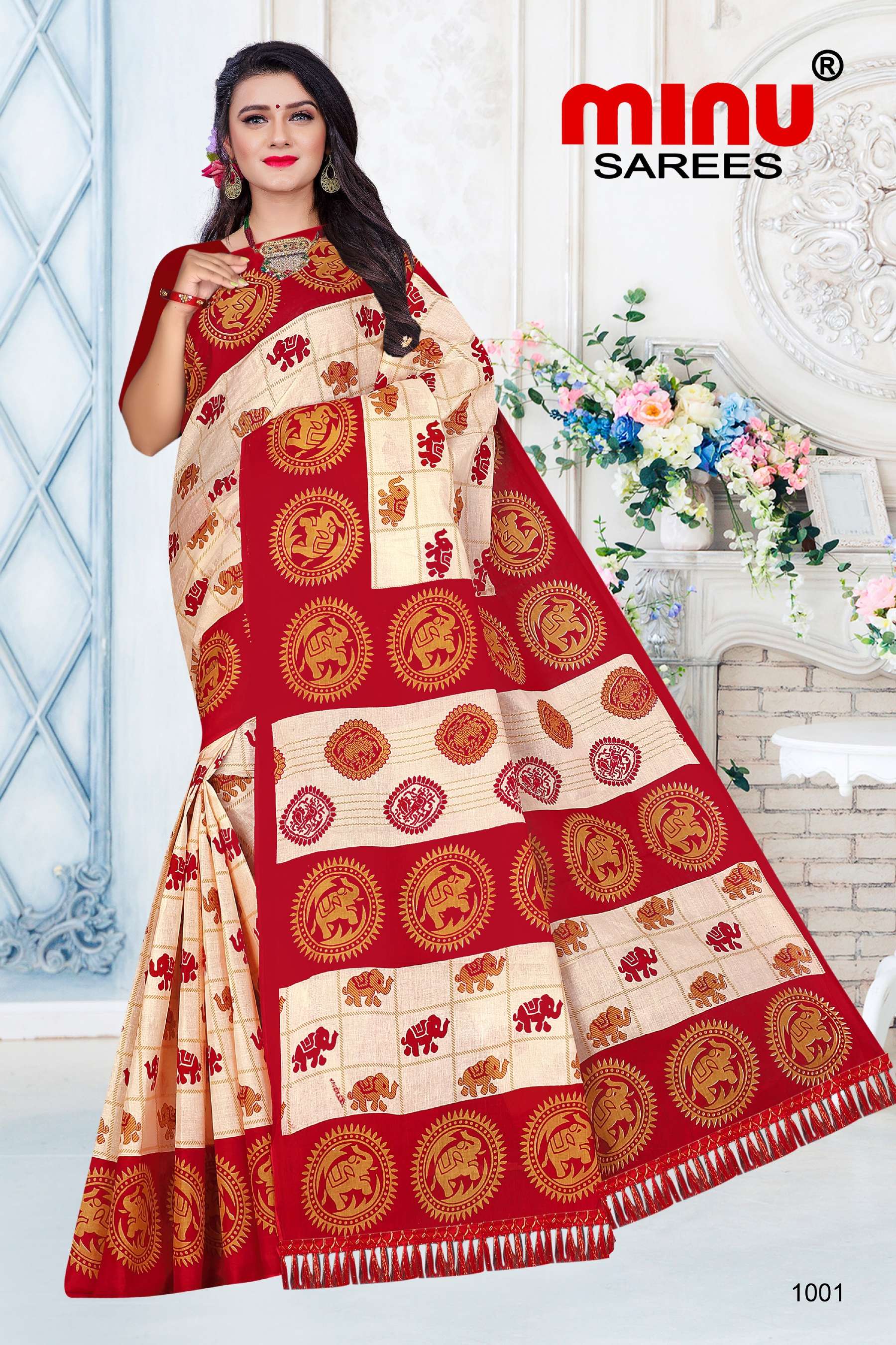 Zoya Gold Dupion Silk Saree with Intricate Border – SHARANYA KOLKATA