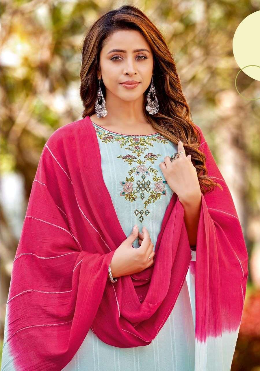 Buy Label Shaurya Sanadhya Red Sequin Kurta With Patialla And Dupatta (Set  of 3) online
