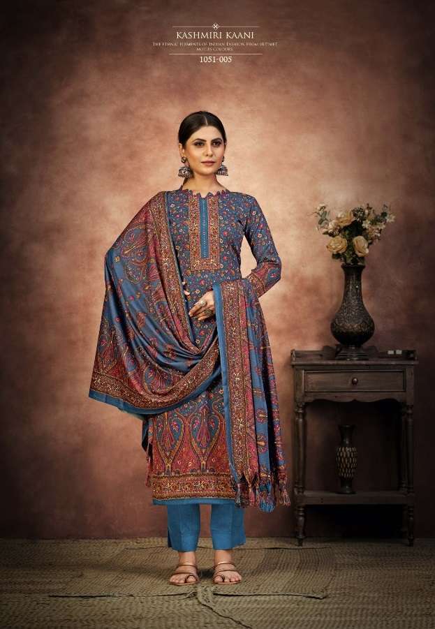 Romani Kashmiri Kaani Catalog Exclusive Wear Pashmina Dress Materials Wholesale