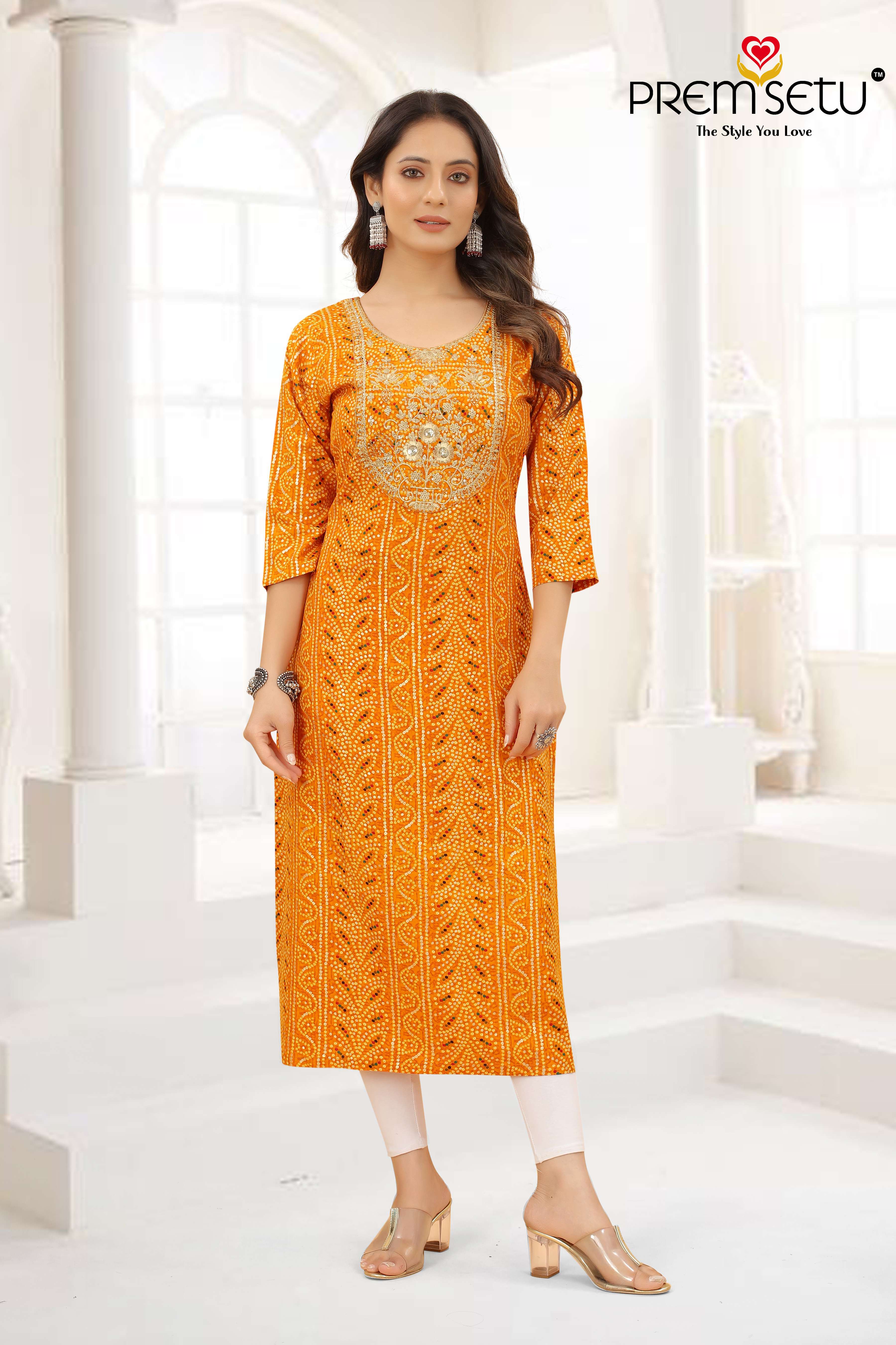 Yellow Color Casual Kurtis provide by Premsetu size set