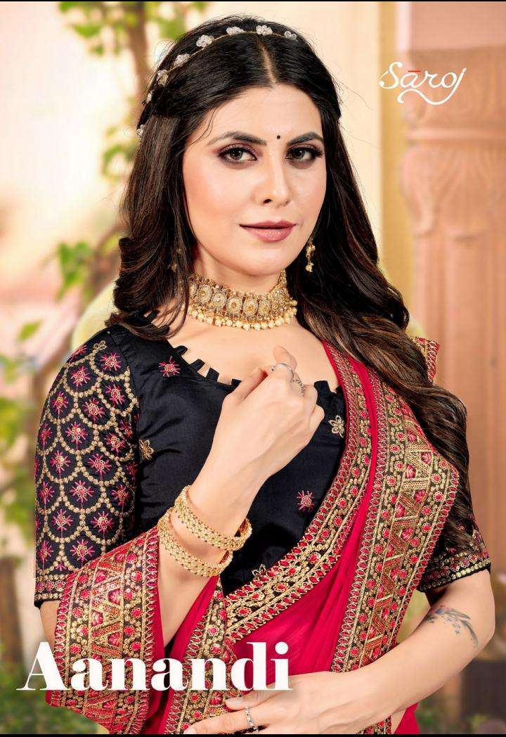 Saroj textile presents Anandi Designer Bollywood sarees catalogue