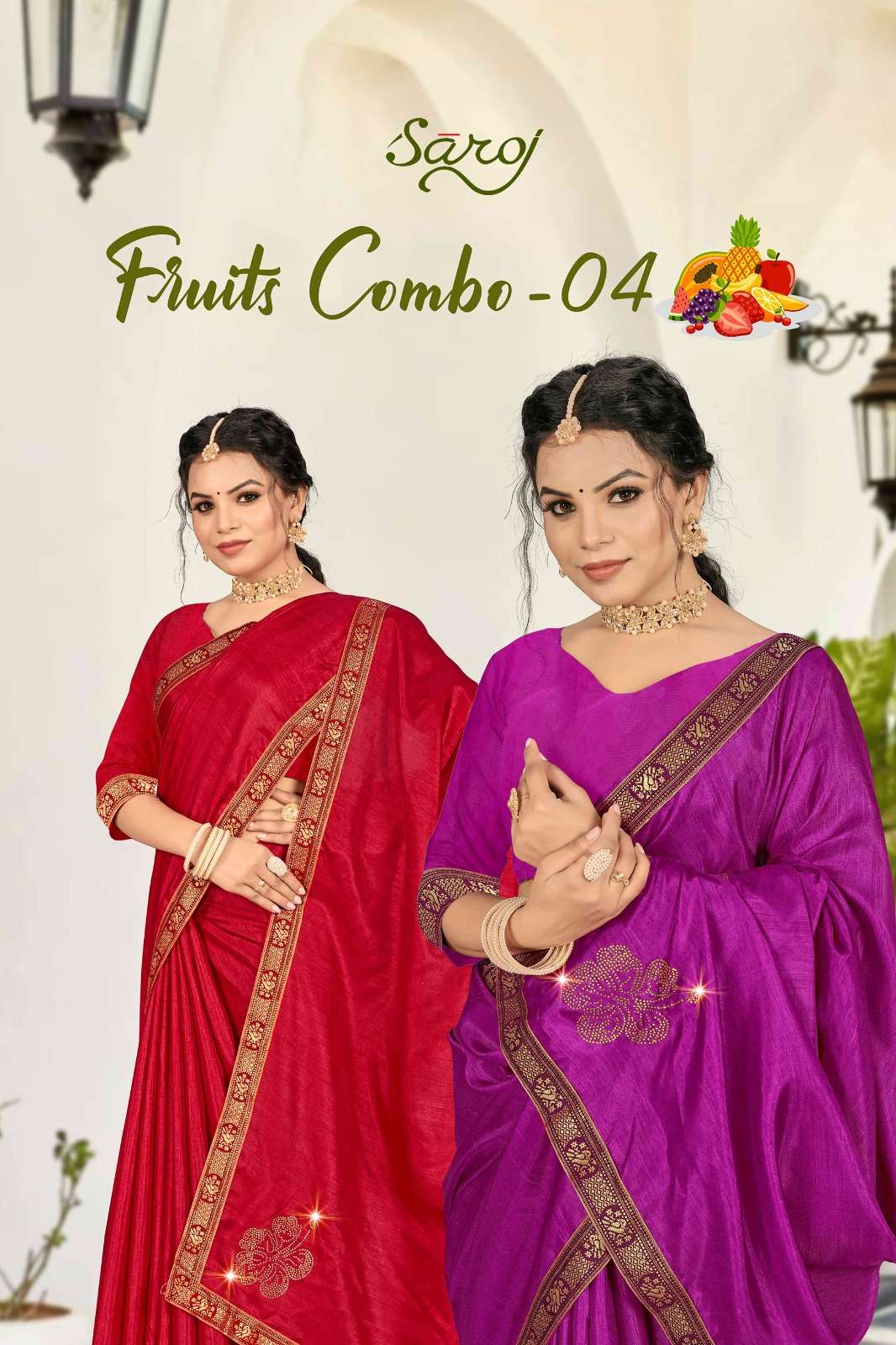 Saroj textile presents Fruit combo-4 Designer casual sarees catalogue