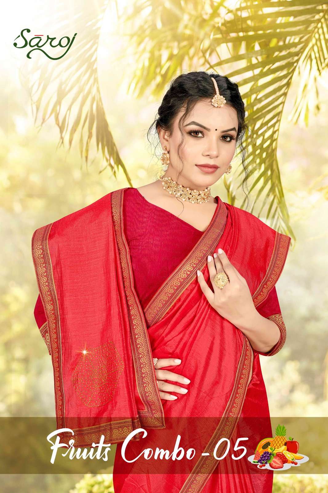 Saroj textile presents Fruit combo-5 Designer casual sarees catalogue