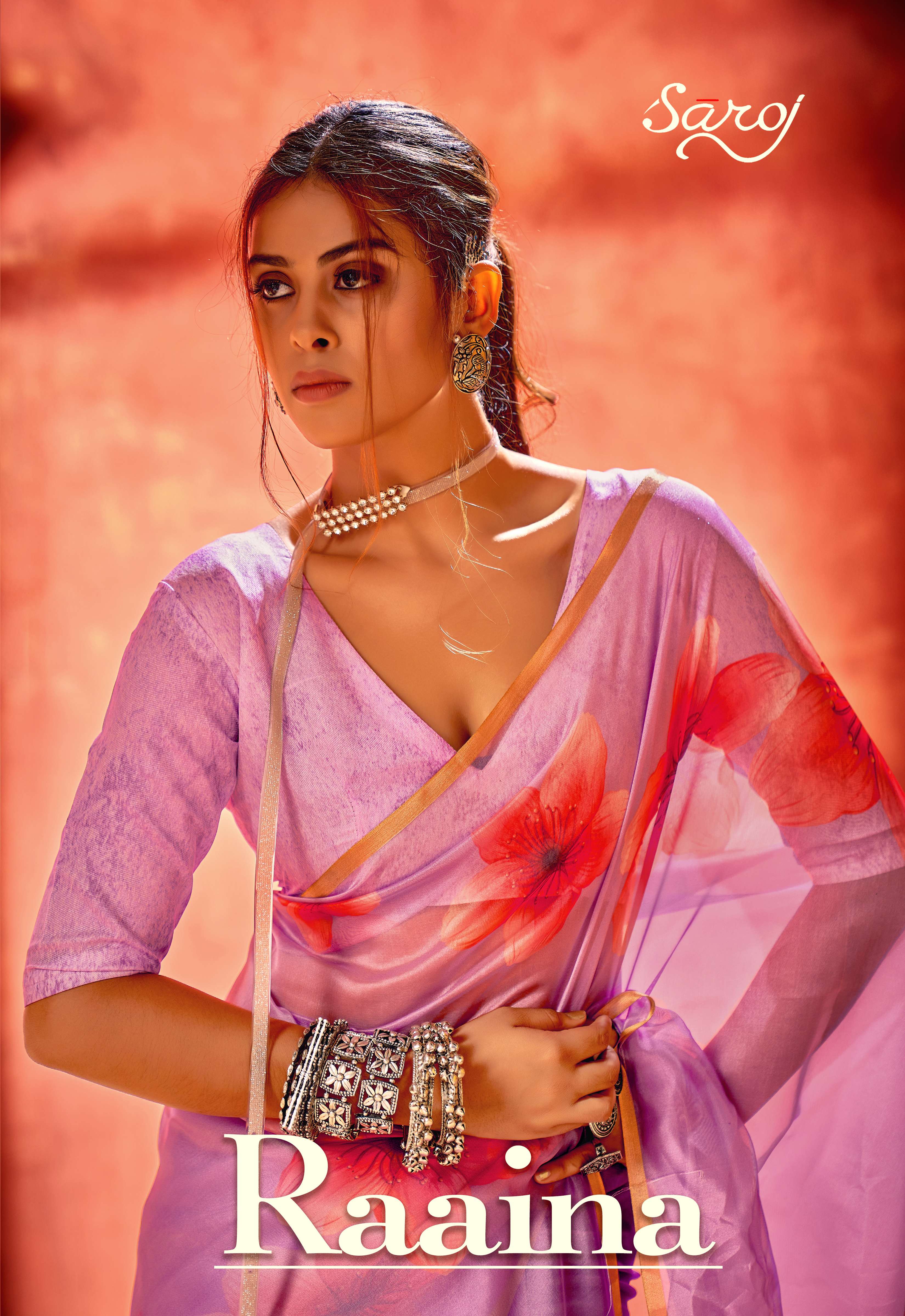 Saroj textile presents Raaina Designer Bollywood sarees catalogue