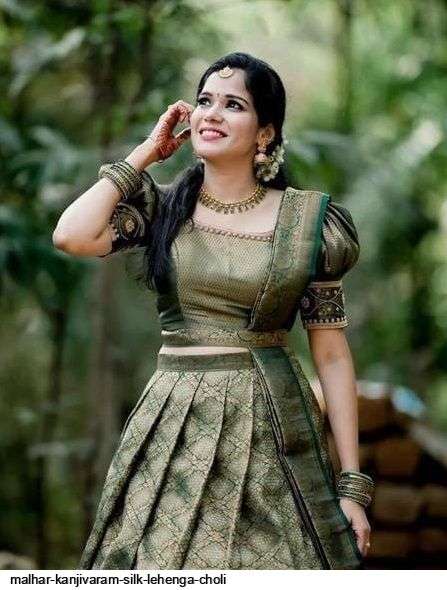 Coffeebrown Top With Kerala Kasavu Cheks Skirt – DishaCreationz