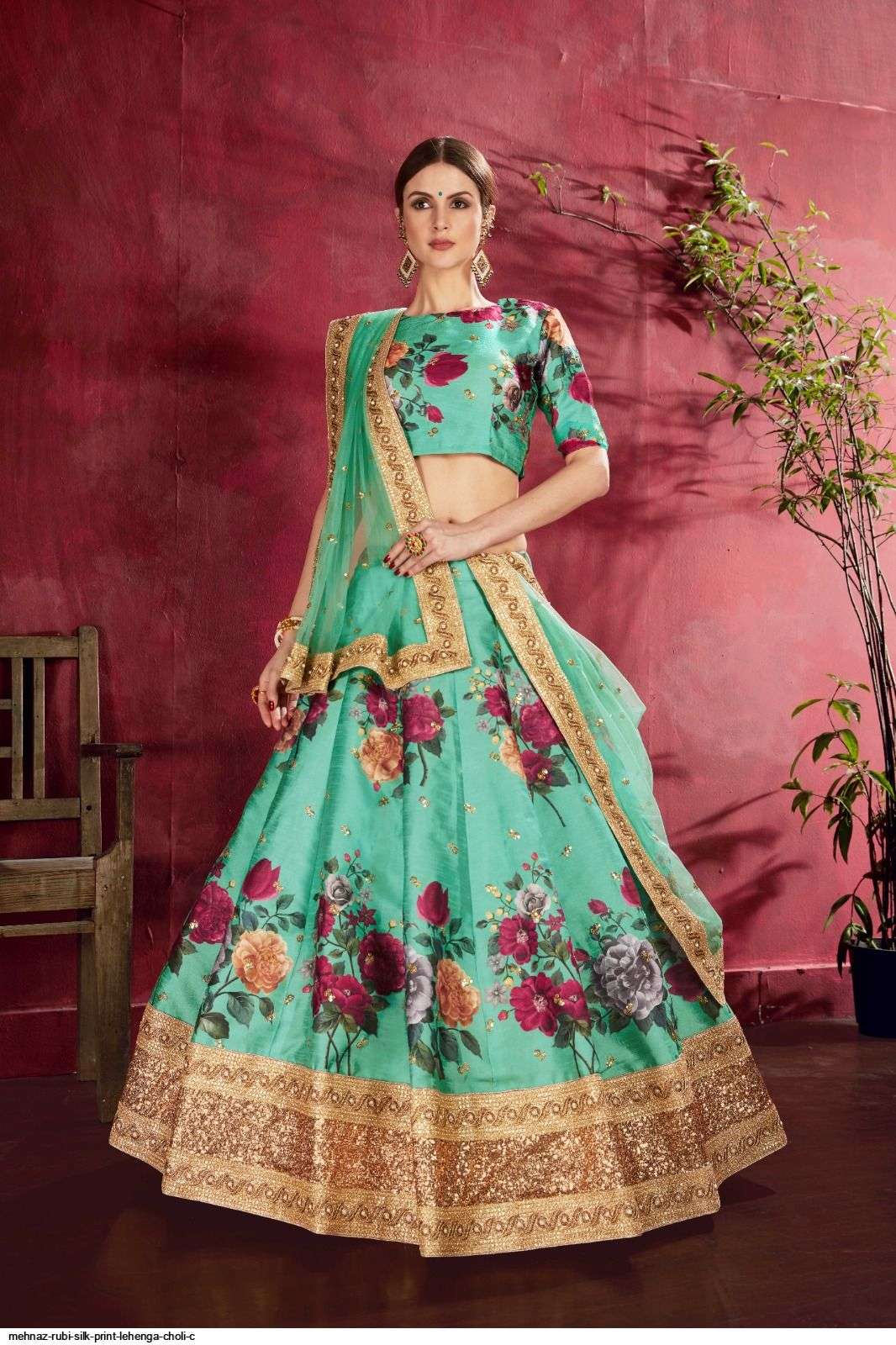 Aesthetic Sky Blue Satin Embroidered Work Designer Lehenga Choli --  Miraamall - USA UK Canada