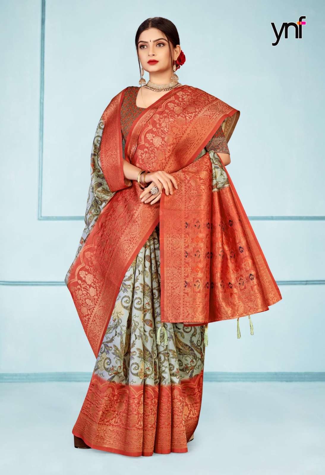 Ynf Dongre Digital Banarasi Weaved Designer Sarees Wholesale catalog