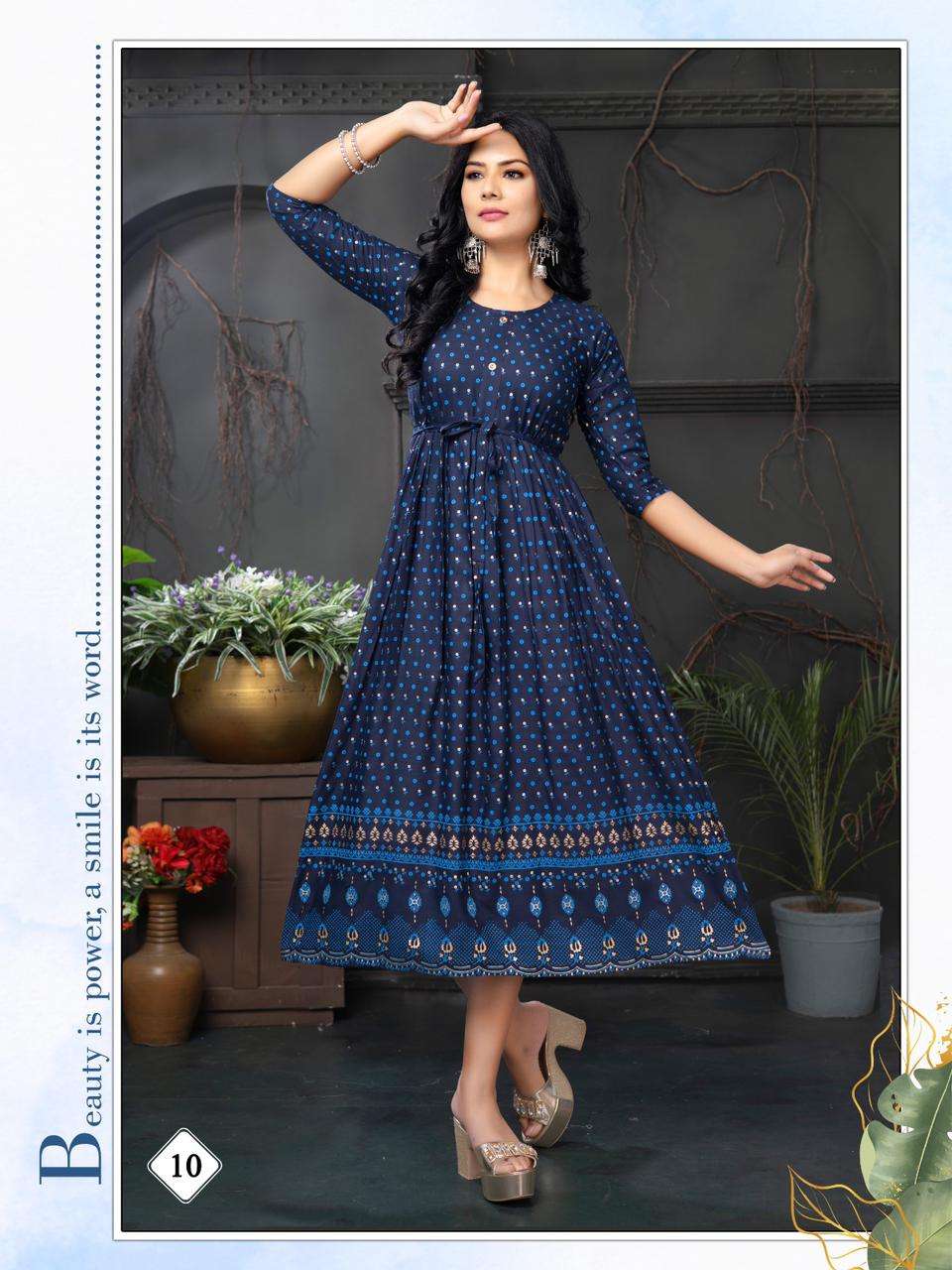 Jlf Rani Fancy Rayon Frock Style Plain Kurti Wholesalers New Designs