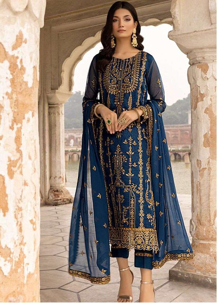 KF - 144 Georgette With Siqunce Embroidery Work Salwar kameez Wholesale catalog