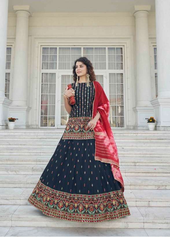 Wedding Wear Multicolor Bandhani Silk Gota Patti Lehenga at Rs 750 in Jaipur