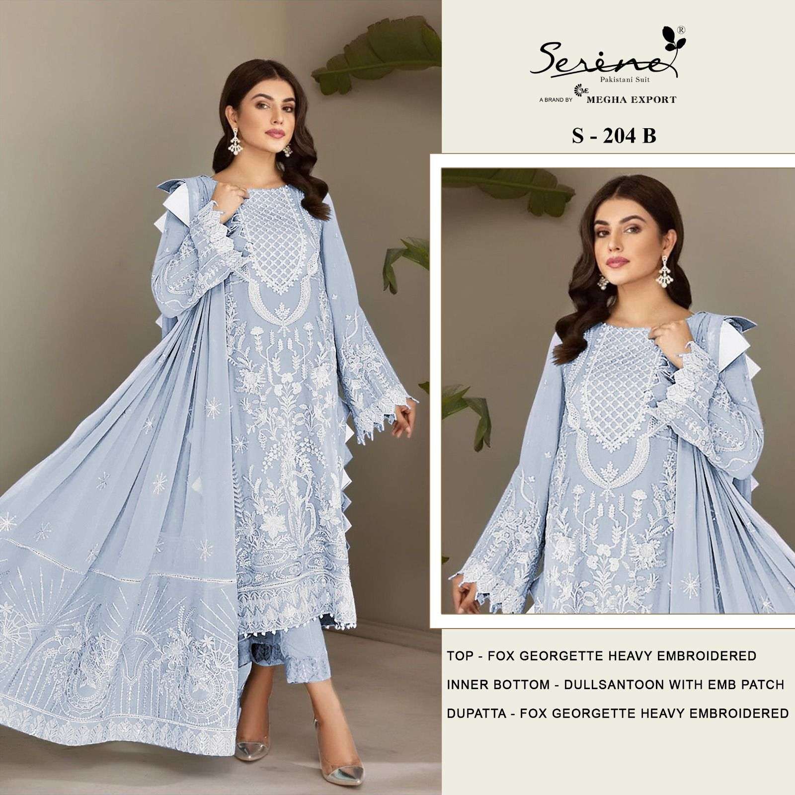 Serine S 204 A To D Pakistani Designer Salwar Kameez Wholesale catalog