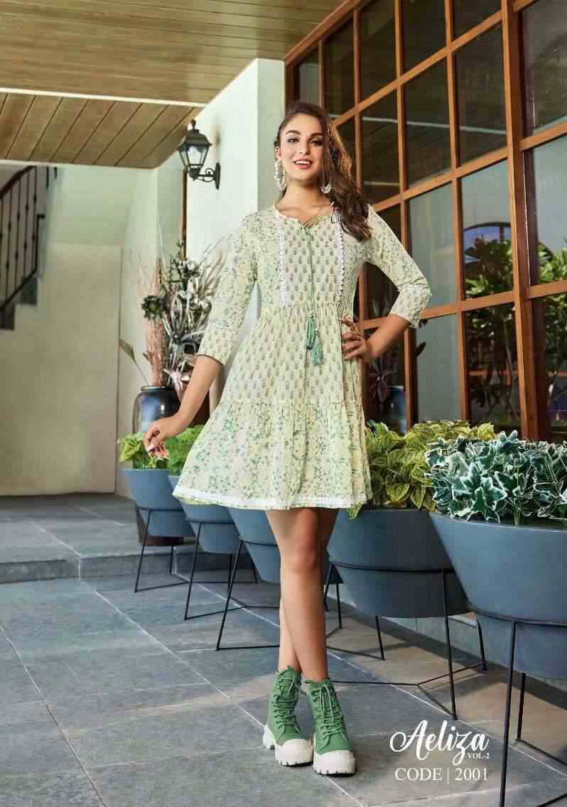 Ladies Flavour Aeliza Vol 2 Cotton Short Kurti Wholesale catalog