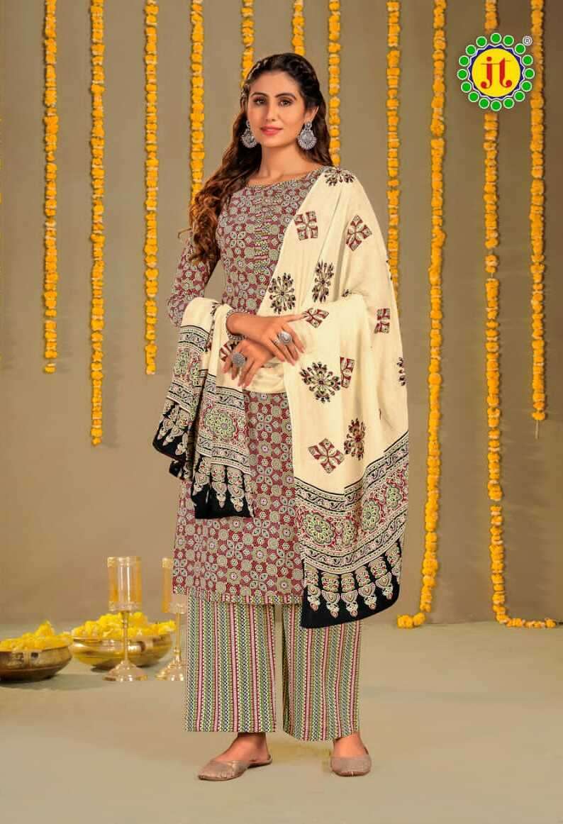 Jt Ajrakh Pure Heavy Cotton Dress Material Wholesale catalog
