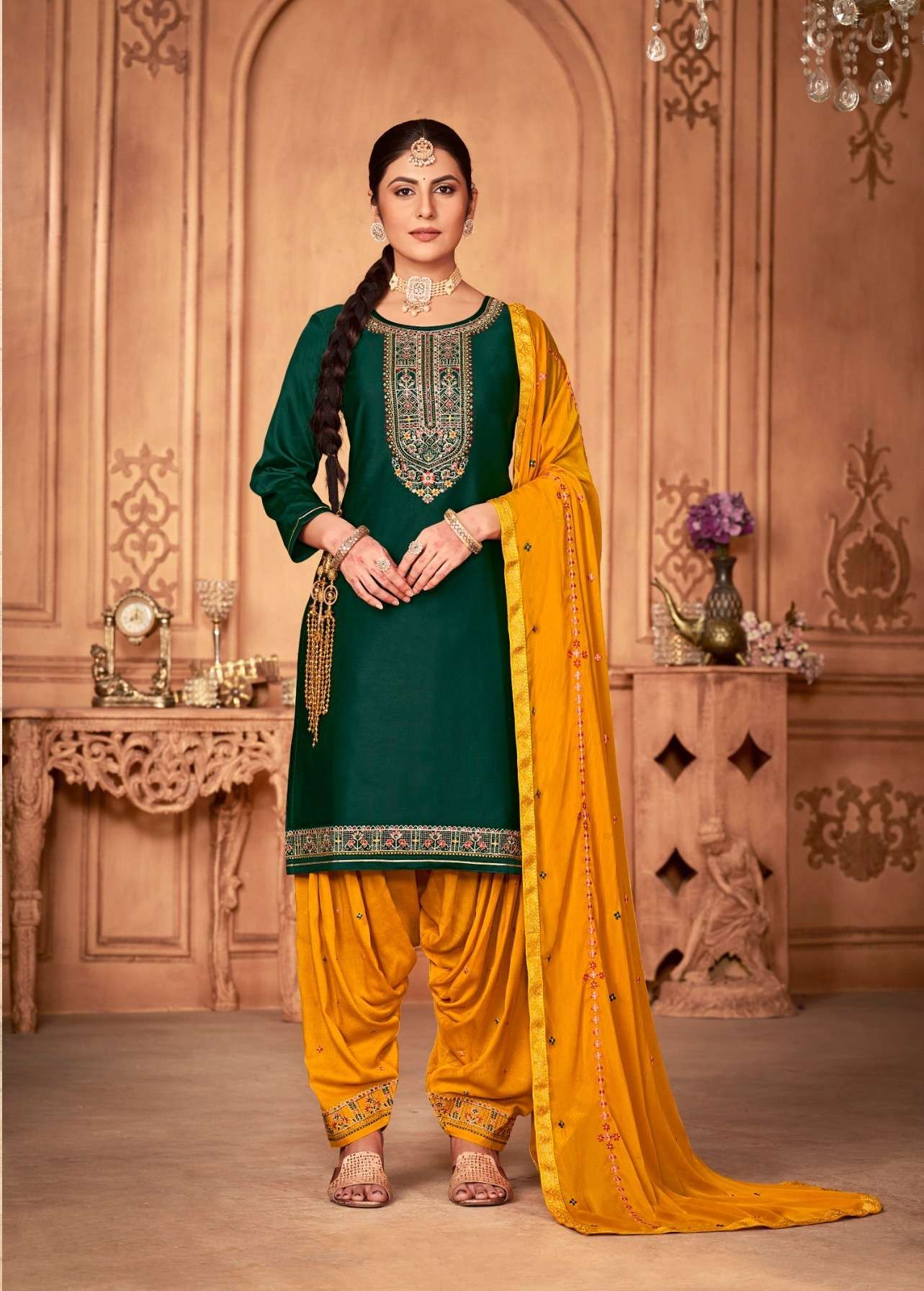 Yellow Cotton Readymade Kameez with Leggings at Rs 1299