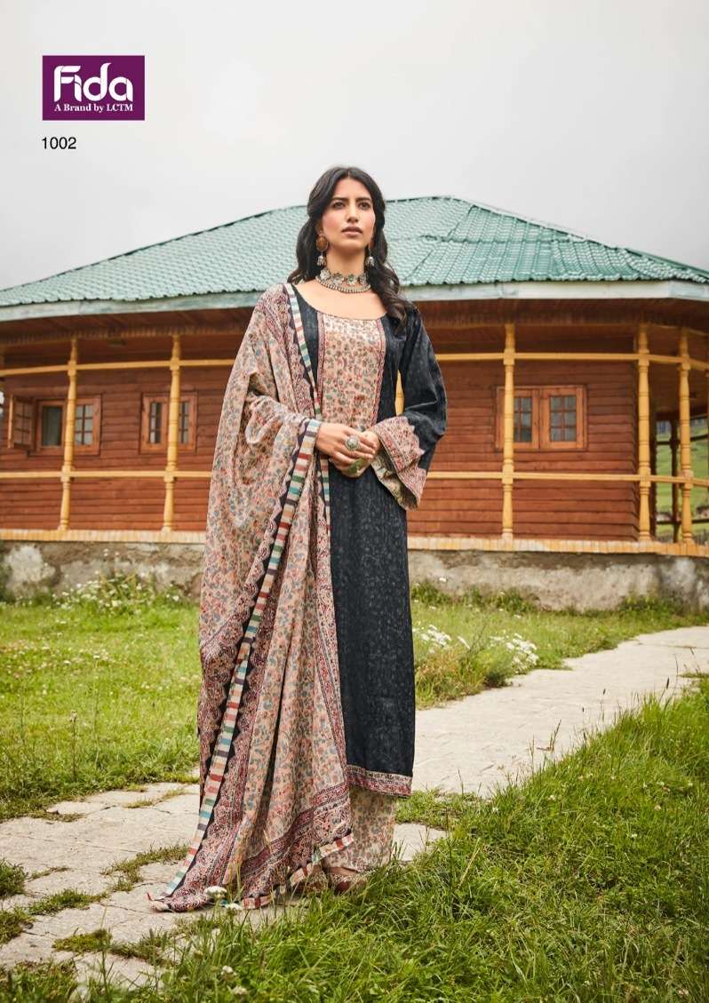 Fida Zehnaseeb Digital Cotton Slub Dress Material Wholesale catalog