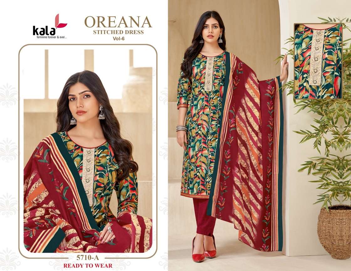 Kala Oreana Vol-6 – Kurti Pant With Dupatta Wholesale Catalog