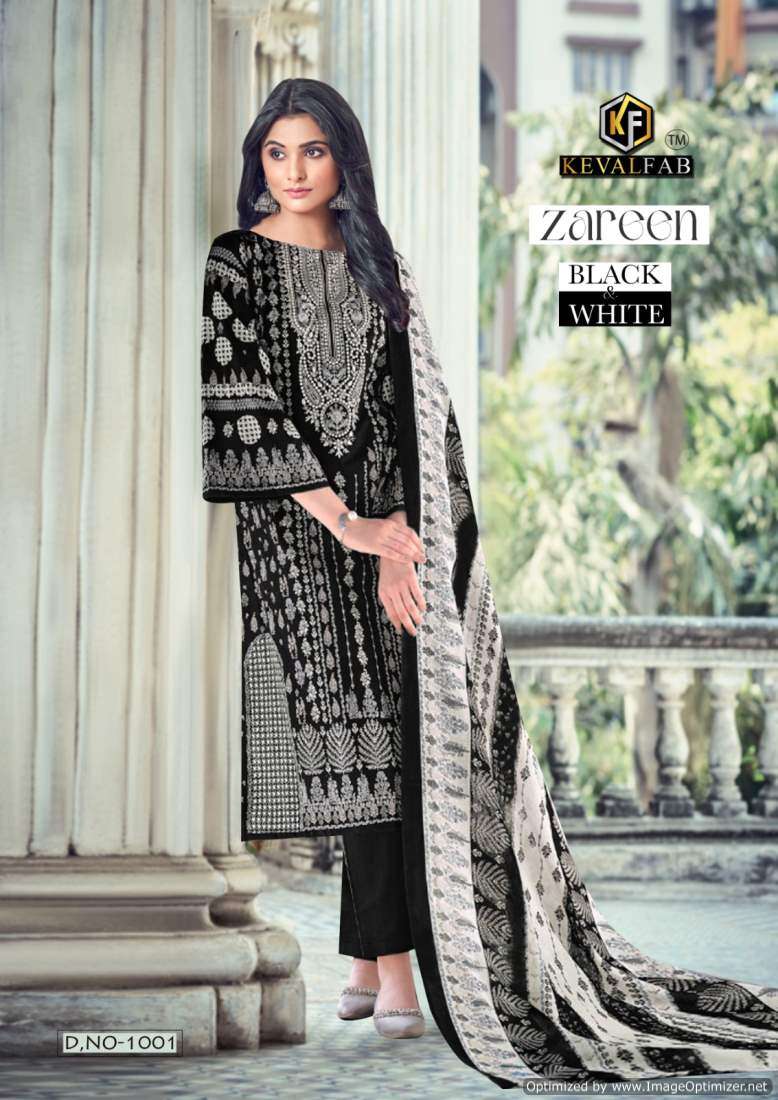 Keval Zareen Black And White – Dress Material - Wholesale Catalog