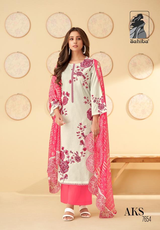 Sahiba AKS Dress Material Wholesale catalog