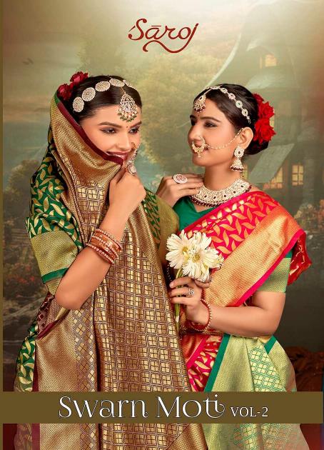Saroj Swarn Moti vol.2 Soft silk with heavy designs Saree Wholesale catalog    