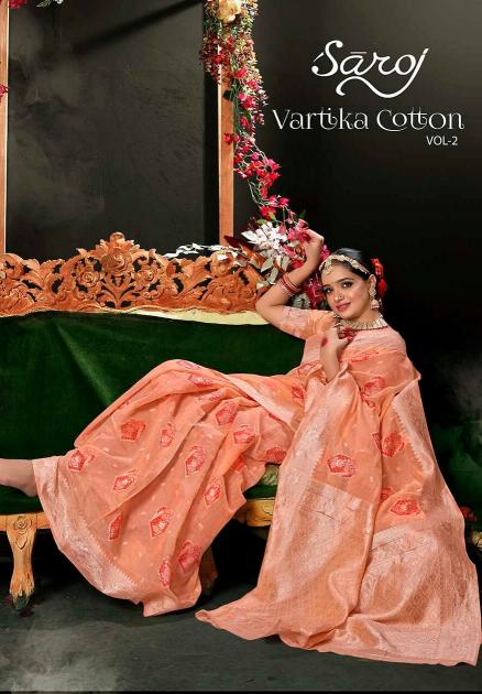 Saroj Vartika Cotton vol.2 Soft Cotton with rich pallu Saree Wholesale catalog    