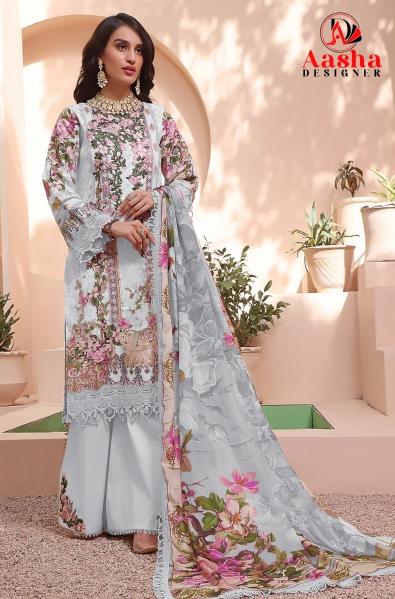 Aasha 1004 A And B Cotton Dupatta Pakistani Suit wholesale catalog