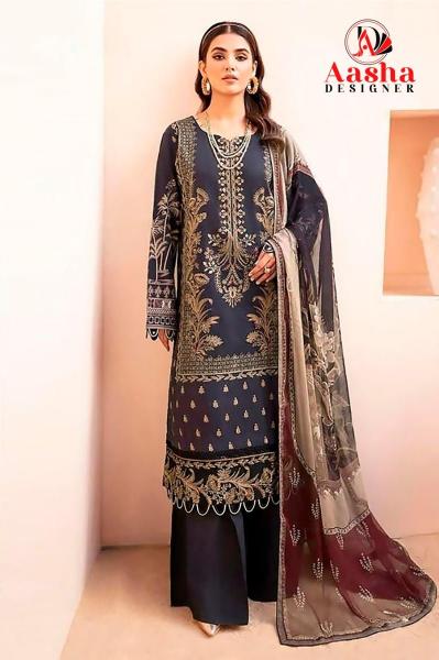 Aasha 1065 A And D Cotton Dupatta Pakistani Suit Wholesale catalog