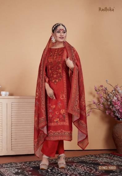 Radhika Azara Razo Digital Printed Dress Material Wholesale catalog