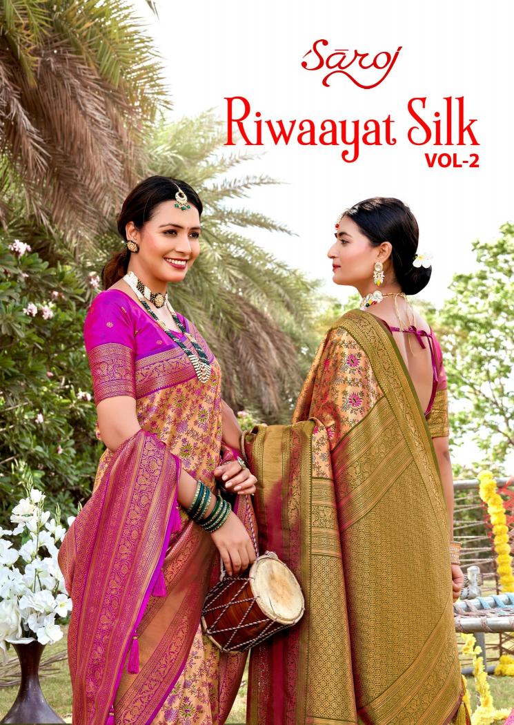 Saroj  Riwaayat silk Vol - 2 Jacquard silk Wholesale catalog    