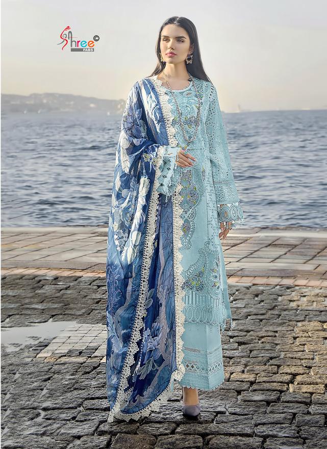 Shree Mariya B Lawn 3615 Colors Cotton Dupatta Pakistani Suits Wholesale catalog