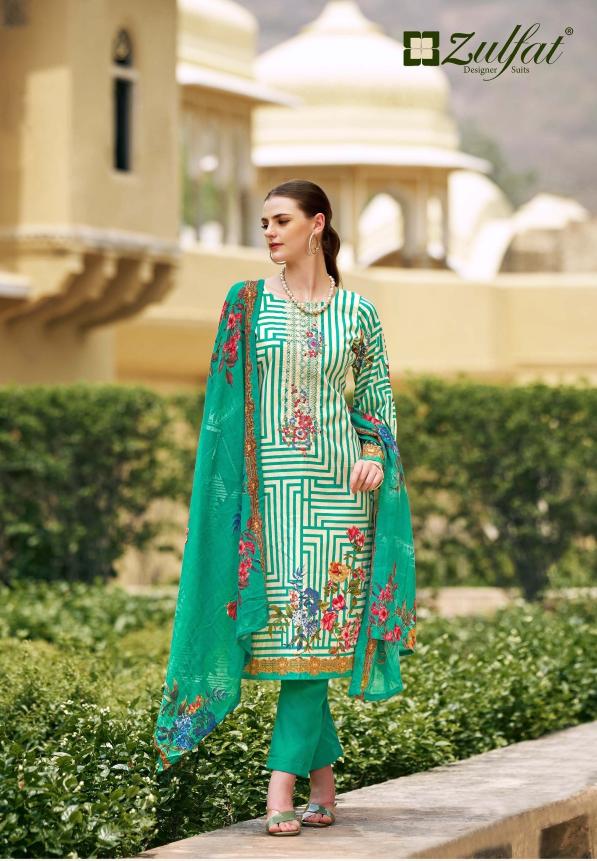 Zulfat Hania Cotton Printed Designer Dress Material Wholesale catalog