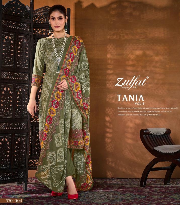 Zulfat Tania Vol 4 Cotton Printed dress materials wholesale