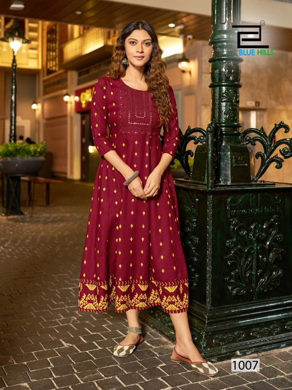 Blue Hills Zudio Rayon Anarkali Kurti Wholesale Catalog