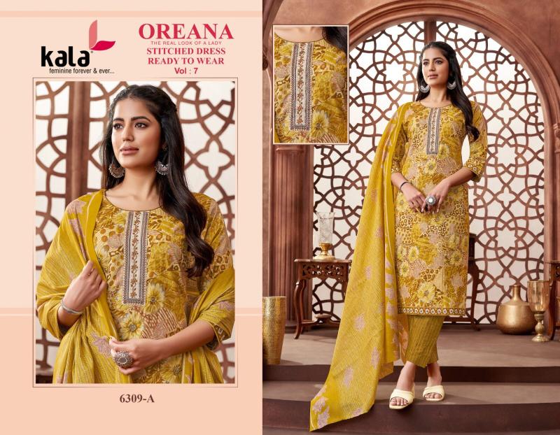 Kala Oreana Vol-7 – Kurti Pant With Dupatta - Wholesale Catalog