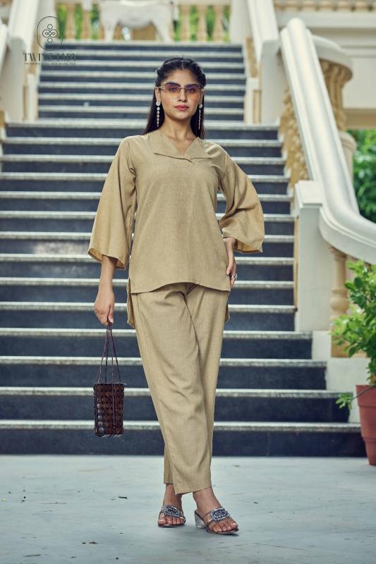 Sabella D no - SW200 Khakhi ( Cream ) Co Ord Set Wholesale Catalog